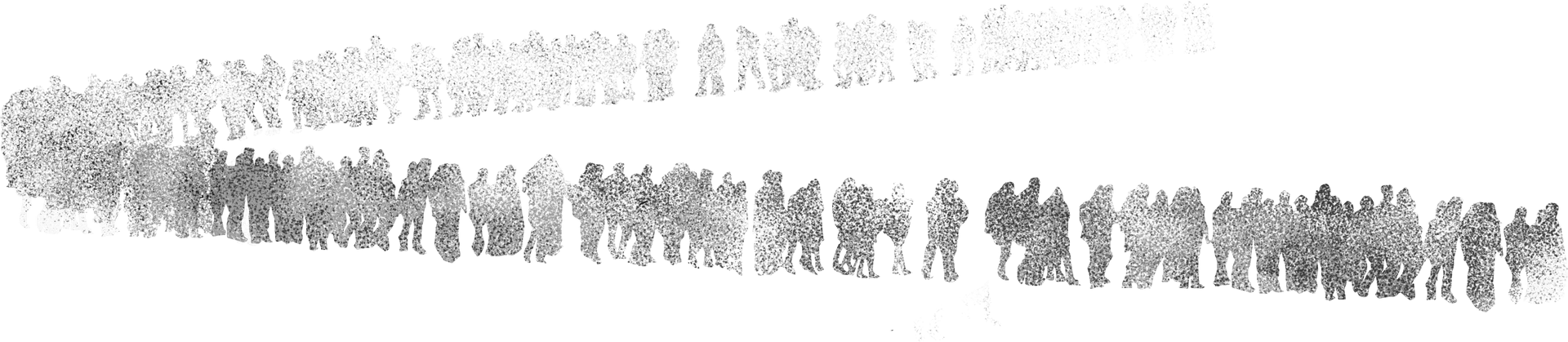 Line of people in poverty